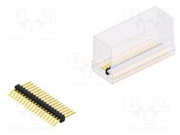 Connector: pin strips; pin header; male; PIN: 18; 1.27mm; SMT; 1x18