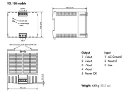 Power supply: switched-mode; for DIN rail; 120W; 12VDC; 8A; IP20