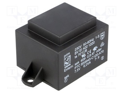 Transformer: encapsulated; 6VA; 230VAC; 7.5V; 800mA; 800mA; 200g