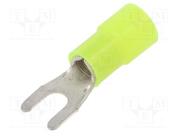 Tip: fork; M4; Ø: 4.2mm; 4÷6mm2; crimped; for cable; insulated; 105°C