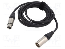 Cable; XLR male 3pin,XLR female 3pin; 3m; black; Øcable: 6mm; PVC