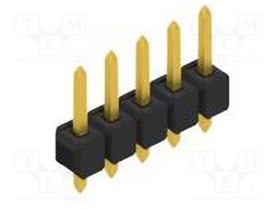 Connector: pin strips; pin header; male; PIN: 5; 2.54mm; THT; 1x5