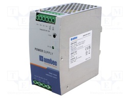 Power supply: switched-mode; for DIN rail; 240W; 24VDC; 10A; 92%