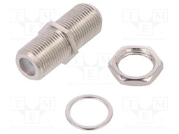 Coupler; F socket,both sides; straight; for cable; Mat: copper