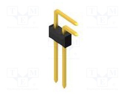 Connector: pin strips; pin header; male; PIN: 2; 2.54mm; THT; 2x1