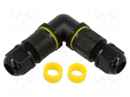 Connector: AC supply; snap-on; IP68; Body: black