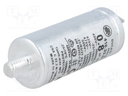 Capacitor: motors, run; 0.8uF; 400VAC; Ø25x60mm; -25÷70°C; ±5%