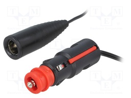 Cigarette lighter socket extension cord; 8A; Sup.volt: 12÷24VDC