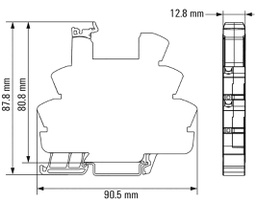 Socket; 10A; DIN; Leads: spring clamps; -40÷60°C; 87.8x90.5x12.8mm