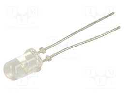 LED; 5mm; red; 5500÷7200mcd; 30°; 20mA; 1.8÷2.4V; Front: convex