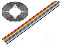 Wire: ribbon; 1.27mm; stranded; Cu; 10x28AWG; unshielded; PVC; 300V