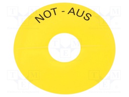 Warning plate; 22mm; 3SU1.5; -25÷70°C; Ømount.hole: 22mm; Ø: 75mm