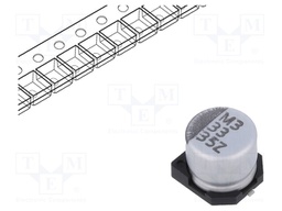 Capacitor: electrolytic; SMD; 33uF; 35VDC; Ø6.3x5.7mm; ±20%