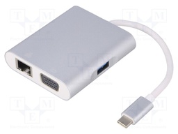 Adapter; USB 3.0,USB 3.1; nickel plated; 200mm; Colour: silver