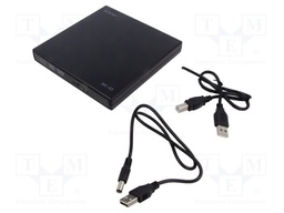 External DVD drive; black; USB A; 135x133x16mm