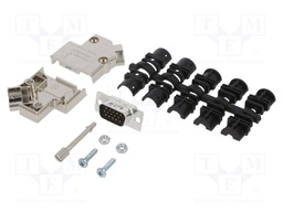 D-Sub HD; PIN: 15; male; shielded,metalized; angled 45°; soldering