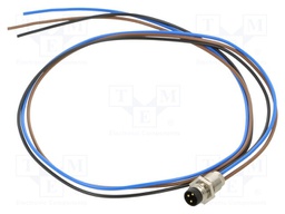 Connector: M8; male; PIN: 3; straight; for cable; plug; 4A; 60V