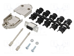 D-Sub; PIN: 9; female; shielded,metalized; straight; for cable