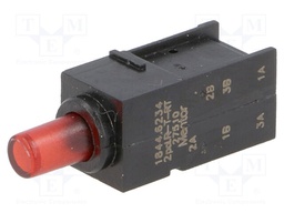 Switch: push-button; Pos: 2; DPDT; 0.5A/60VAC; 0.5A/60VDC; 8N; round