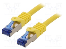Patch cord; S/FTP; 6a; stranded; Cu; LSZH; yellow; 5m; 26AWG