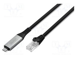 Cable; USB 3.2 Gen 1; RJ45 plug,USB C plug; nickel plated; 2m