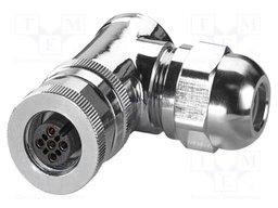 Connector: M12; plug; PIN: 5; 48V; angled; IP67; screw terminal; 4A