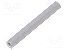 Screwed spacer sleeve; Int.thread: M4; 60mm; hexagonal; aluminium