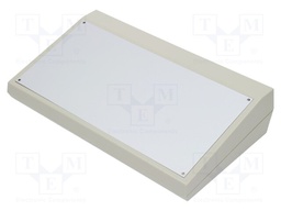 Enclosure: desktop; ABOX; X: 400mm; Y: 230mm; Z: 86.5mm; ABS; grey