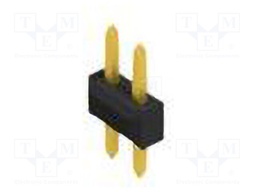 Connector: pin strips; pin header; male; PIN: 2; 2.54mm; THT; 2x1