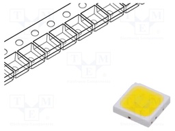 LED; white cold; 5700-6300K; 140÷150lm; 120°; 350mA; 2.8÷3.5V; SMD