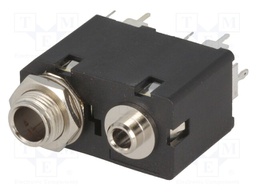 Socket; Jack 3,5mm + Jack 6,35mm; female; mono; straight; THT
