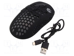 Optical mouse; black; USB A; wireless; No.of butt: 6