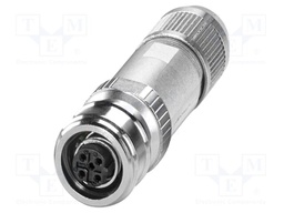 Connector: M12; plug; PIN: 4; 48V; straight; IP65; push-lock; D code