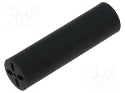 Spacer sleeve; LED; Øout: 6.5mm; ØLED: 5mm; L: 23.5mm; black; UL94V-0