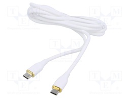 Cable; USB 2.0; USB C plug,both sides; 1.5m; white; 480Mbps; 60W