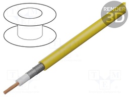Wire: coaxial; RG59/U; 1x22AWG; stranded; Cu; PVC; yellow; 305m