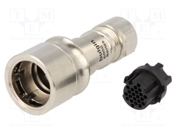 Connector: circular; plug; female; PIN: 22; w/o contacts; for cable