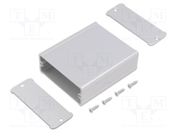 Enclosure: with panel; TUF; X: 69mm; Y: 80mm; Z: 28mm; aluminium; grey