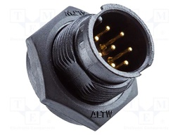 Socket; Connector: circular; size B; male; PIN: 7; bayonet; 5A; IP67