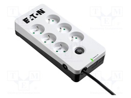 Plug socket strip: protective; Sockets: 6; 250VAC; 10A; IP20