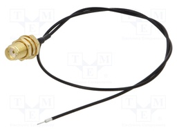 Cable; 50Ω; 0.3m; wires,SMA socket; black; straight
