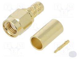 Plug; SMA; male; straight; 50Ω; crimped; for cable; teflon