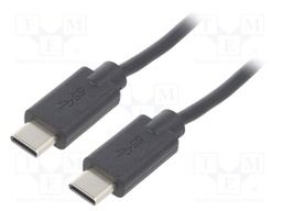 Cable; USB 2.0; USB C plug,both sides; 2.5m; Colour: black