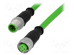 Cable: for sensors/automation; PIN: 4; M12-M12; D code-Ethernet