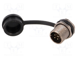 Socket; male; ST12; PIN: 4; IP67; 5A; soldering; 200V; 0.75mm2