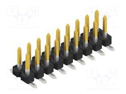 Connector: pin strips; pin header; male; PIN: 18; 2.54mm; SMT; 2x9