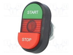 Switch: double; Stabl.pos: 1; 22mm; green-red; Illumin: MLB-1; IP66