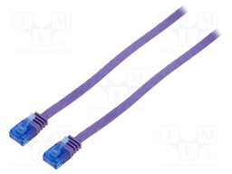 Patch cord; U/UTP; 6a; stranded; Cu; PVC; violet; Len: 2m; 32AWG