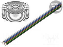 Wire: ribbon; stranded; Cu; 5x0,25mm2; PVC; 350V; 10m; Kind: FBK Toy