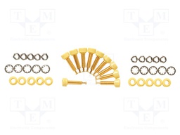 Socket; 2mm banana; 5A; 22.35mm; yellow; Mounting: on panel; 10pcs.